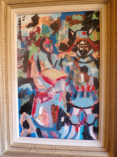 huile/toile 33X22  Samourai &son Epouse DELTRIEU+Cadre  DLG Raya Réf ARTMAJEUR