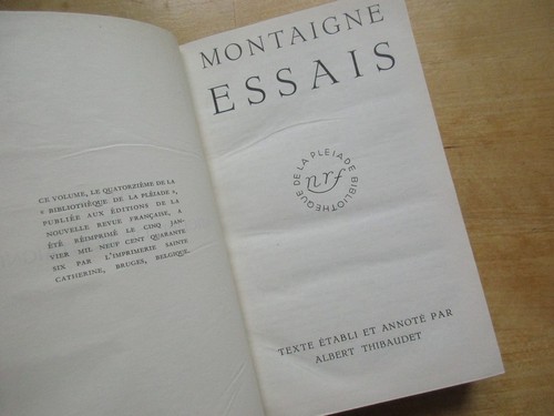 Pleiade montaigne essais - pleiade,