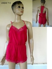COMBISHORT NUISETTE  D INTERIEUR ROUGE BORDEAUX SATINE SEXY NEUVE T S 38/40