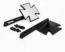 2 avant & Arrière Miroir Noir Maltais Croix de Fer Ajustement Universel