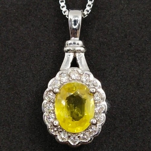 Pendentif ovale jaune - x, 9