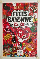 Affiche FÊTES DE BAYONNE Hestas de Baiona - Baionako Bestak 2012 SAUQUERE-HUBERT