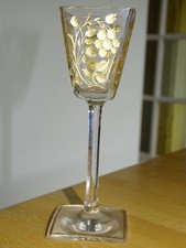 MOSER 1 ANCIEN VERRE LIQUEUR GRAVURE GOLD CRISTAL  ht 12,5 cm