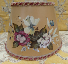 Grand abat jour Vintage fleurs peintes Main prévoir un point de colle