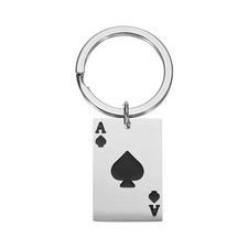 Porte clés noir acier - porte-clés, en