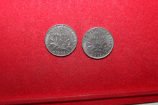 lot de 2 monnaies de 1 franc semeuse de 1965 variétée grosse et petite chouette