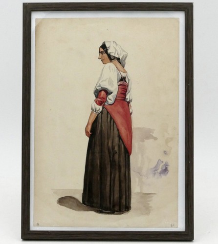 école italienne aquarelle - École, italienne,