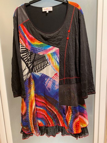 Robe tunique multicolore - robe,