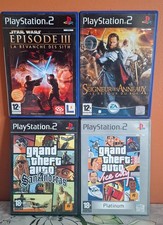 Lot 4 jeux PS2 : GTA San Andreas, Vice City, Star Wars, Seigneur des Anneaux