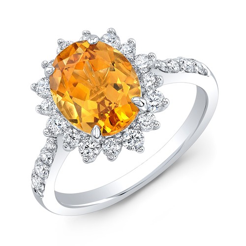 Ovale citrine anneau - citrine,