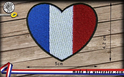 Patchs coeur france écussons - coeur,