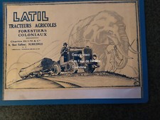LATIL TRACTEUR FORESTIER COLONIAL Charles BLUM    publicité 1930
