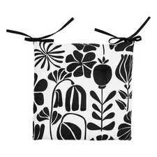 Galette de Chaise "Twisted Lime" 38x38cm Noir & Blanc