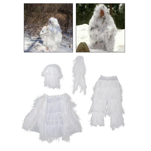White snow camo suit - white,
