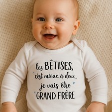 Body bébé ou tee-shirt personnalisable futur grand frère