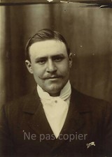 PORTRAIT d'un HOMME vers 1890 lavallière photo 17 x 12 cm