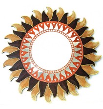 Grand miroir rond forme Soleil