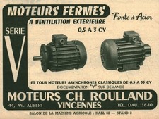 Publicité ancienne CH Roulland matériel agricole 1955 issue magazine
