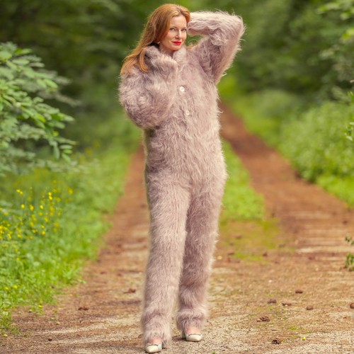Beige mohair catsuit - , sweater