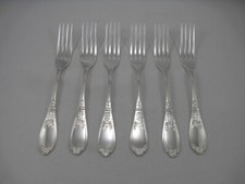 Saint Médard Empire, 6 fourchettes de table, Excellent état, Métal argenté