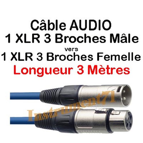 Câble xlr broches - xlr, 3