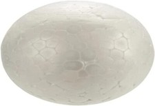 Lot de 2 Boules Ovales Pleines en Polystyrene Diametre 15 cm avec Impacts Blancs