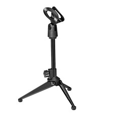 Réglable Bureau Microphone Pied Trépied Tabletop Pied Foldable avec Mic Clip