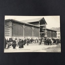 RARE CPA 44 NANTES La Petite Hollande Marché Très Animé Calèches Marchands