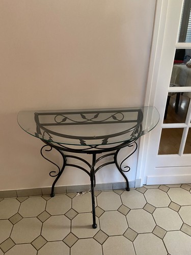 Console fer forgé noir - console,