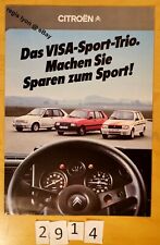 CITROEN VISA GT/ TONIC/ CHRONO Prospectus Allemand 4 pages 11/1983