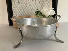 325 ⚜️  Ancienne Passoire Égouttoir 3 Pieds en Aluminium Diamètre 20 Cm