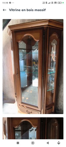 Vitrine marron bois et - en,