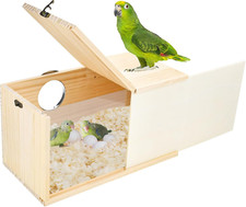 XL Parakeet Nesting Box – Acrylic & Pine Breeding House for Cockatiels & More