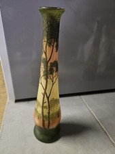 LEGRAS GRAND VASE SOLIFLORE ART DÉCO À DÉCOR LACUSTRE