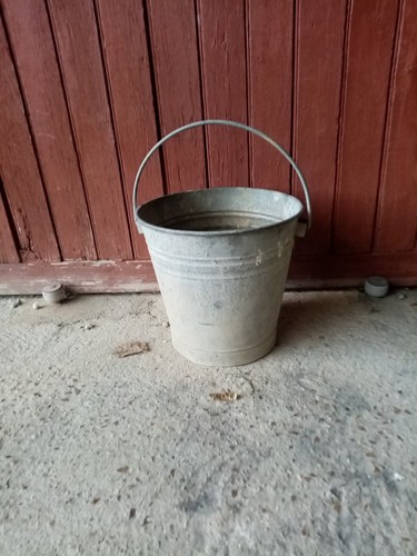 Ancien seau zinc galva - seau, h:27