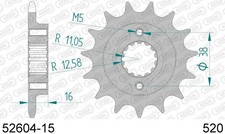 Pignon Afam 52604-15 Pas 520