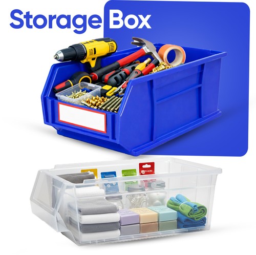 Bacs rangement plastique - bacs, en