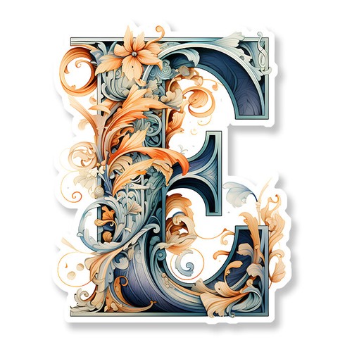 Lettre majuscule initiale - e,