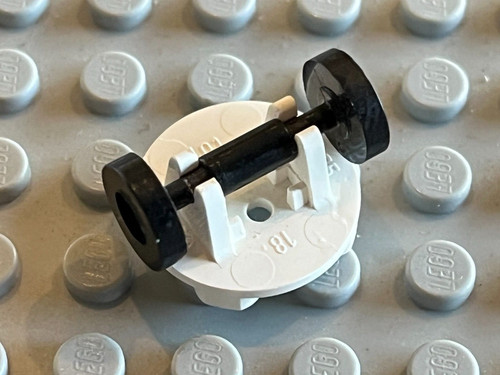 Lego white round - round, x