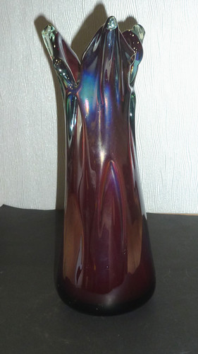 Rare vase irisé argenté - irisé,