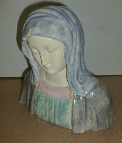 Buste vierge faience italie - faience,