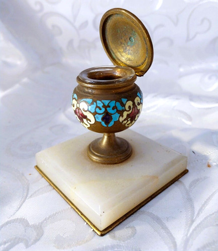 Encrier ancien émaillé - ancien,