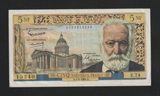 SUPERBE BILLET de 5NF VICTOR HUGO SUP Alph. E.74 du 1-2-1962 F.56.10 CRAQUANT !