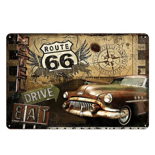 Plaque metal route - plaque, usa