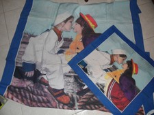 HOUSSE COUETTE + TAIE LIT 1 PERSONNE "ENFANTS S'EMBRASSANT"