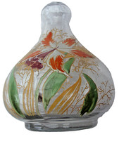 ANCIENNE CARAFE EN VERRE EMAILLEE (legras?)