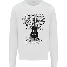 Sweatshirt Jumper Enfant Guitariste Musique Guitare Acoustique Racines D'Arbre