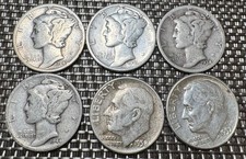 LOT DE 6 PIÈCES DE ONE DIME
