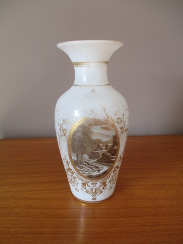 Vase opaline blanche - vase, en