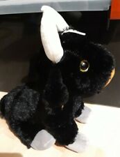 V1/  Belle Peluche Taureau Noir Museau Marron long 30cm TTBE 